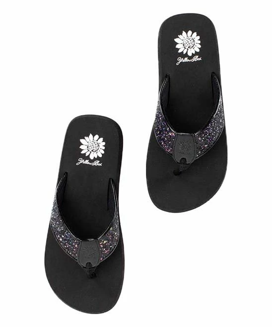 Coupon π Yellow Box π Shoes Black Glitter Aadya π©΄ Sandal - π© Women βοΈ - Image 3