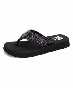Coupon π Yellow Box π Shoes Black Glitter Aadya π©΄ Sandal - π© Women βοΈ