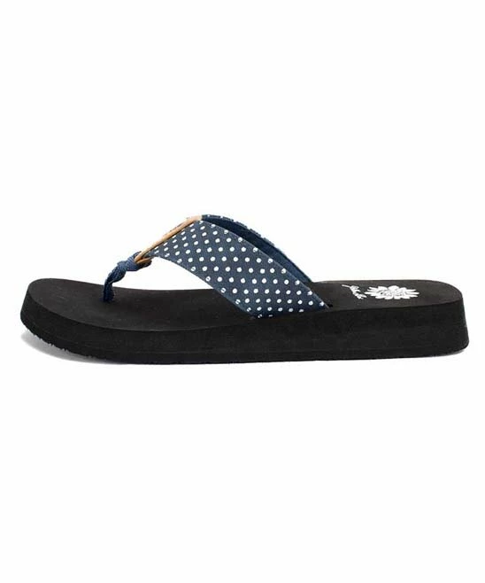 Discount β Yellow Box π Shoes Navy Polka Dot Ludy π©΄ Sandal - π© Women π - Image 2