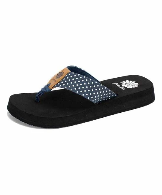 Discount β Yellow Box π Shoes Navy Polka Dot Ludy π©΄ Sandal - π© Women π