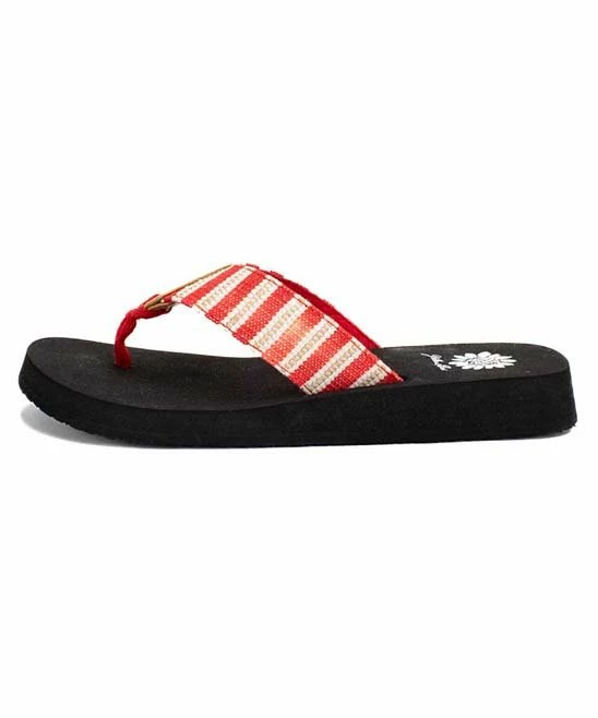 Coupon π Yellow Box π Shoes Red Woven Stripe Nicoh π©΄ Sandal - π© Women β - Image 2