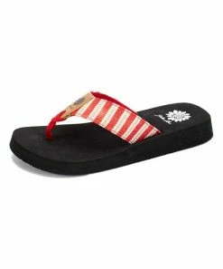 Coupon π Yellow Box π Shoes Red Woven Stripe Nicoh π©΄ Sandal - π© Women β