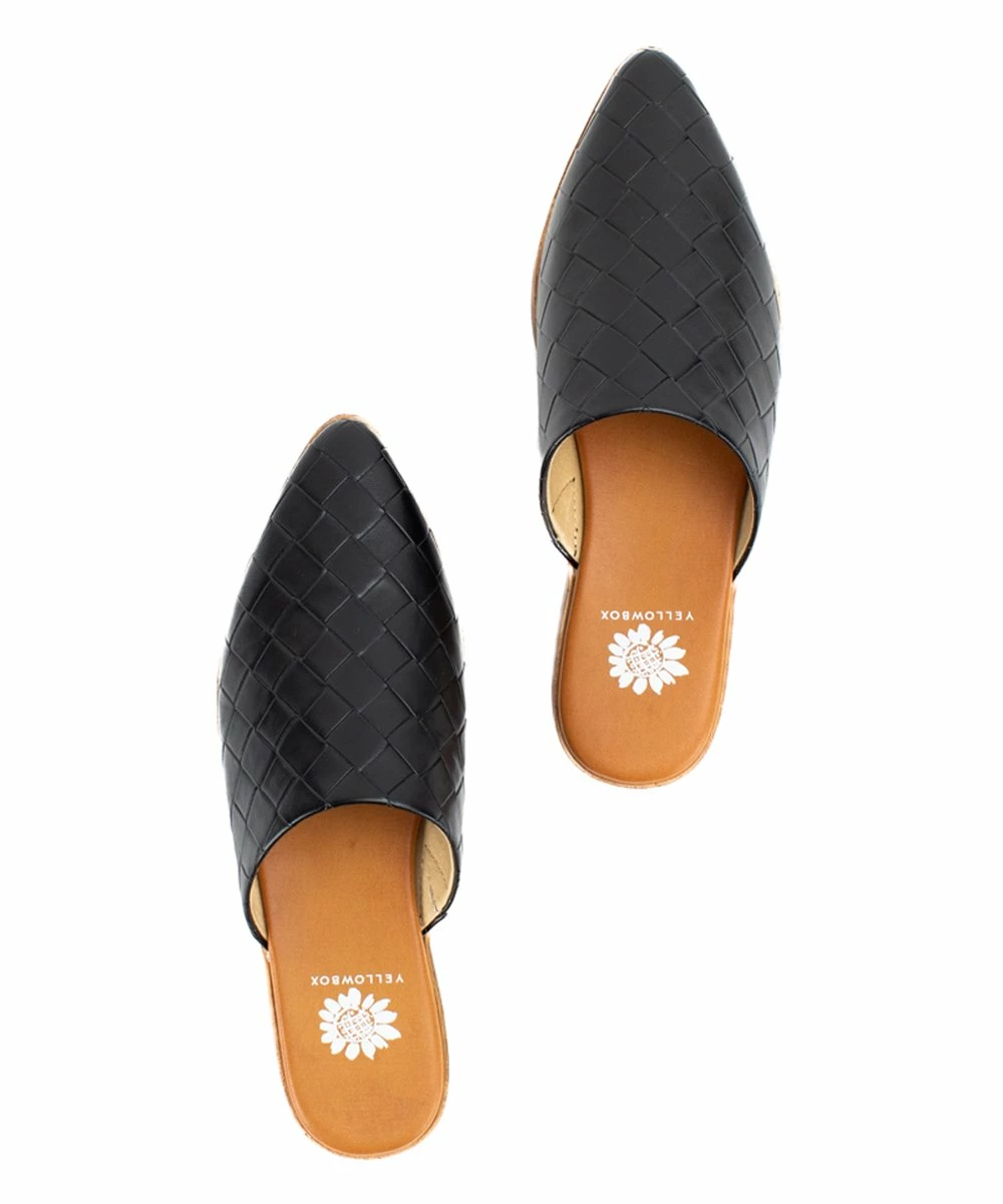 Best Sale 𧨠Yellow Box π Shoes Black Niabee Weave-Embossed Mule - π© Women π - Image 3