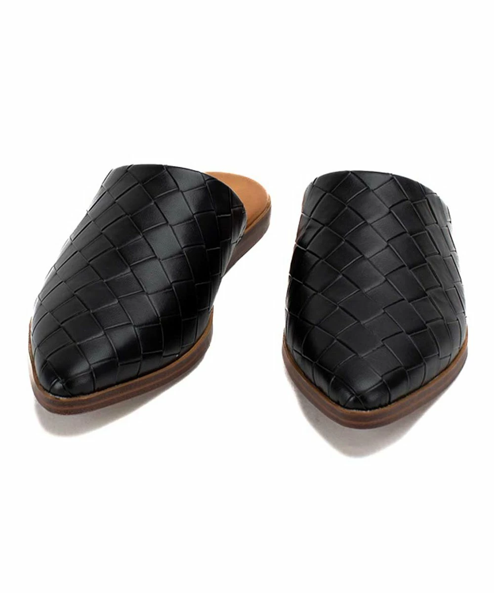 Best Sale 𧨠Yellow Box π Shoes Black Niabee Weave-Embossed Mule - π© Women π - Image 4