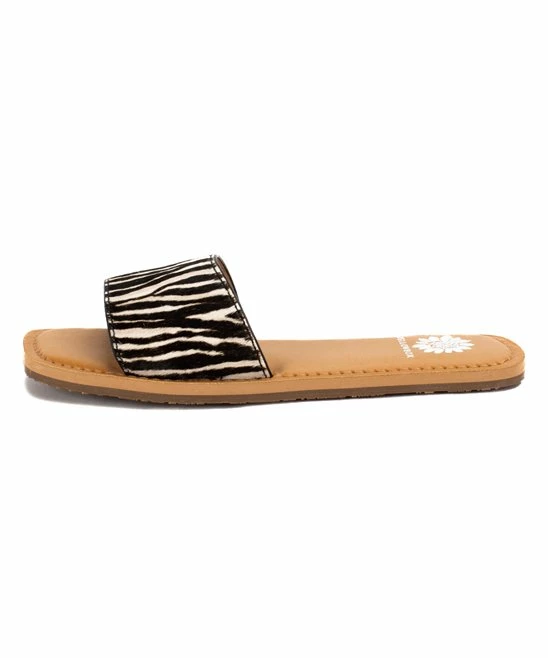Best deal π Yellow Box π Shoes Black & Cream Zebra Dariah Leather π©΄ Sandal - π© Women π - Image 2
