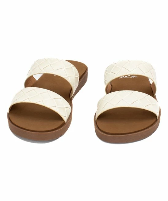 Budget π Yellow Box π Shoes Ivory Feylie Woven-Texture π©΄ Sandal - π© Women π - Image 4