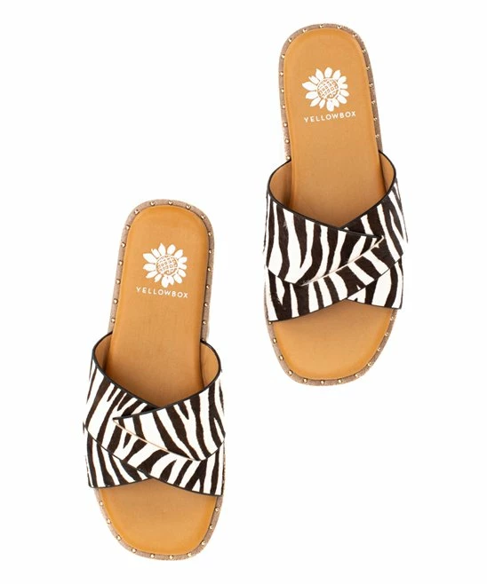 Promo π Yellow Box π Shoes Black & White Hemes Zebra Stripe Leather π©΄ Sandal - π© Women β - Image 3