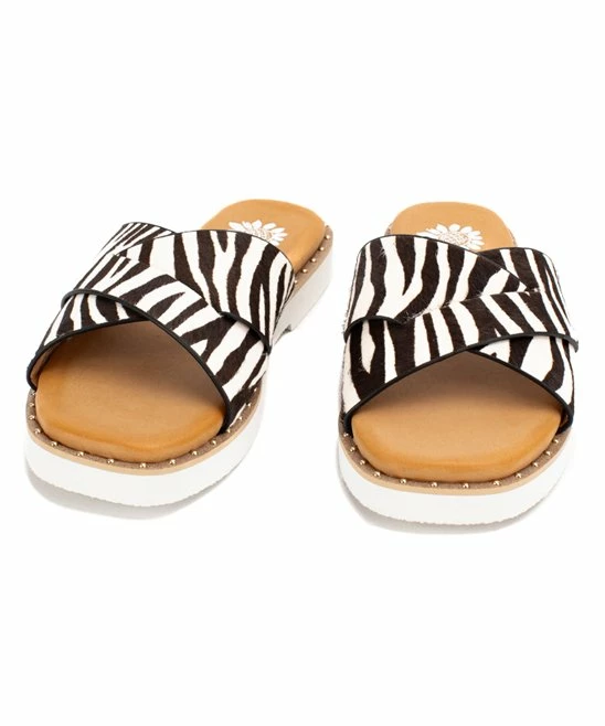 Promo π Yellow Box π Shoes Black & White Hemes Zebra Stripe Leather π©΄ Sandal - π© Women β - Image 4