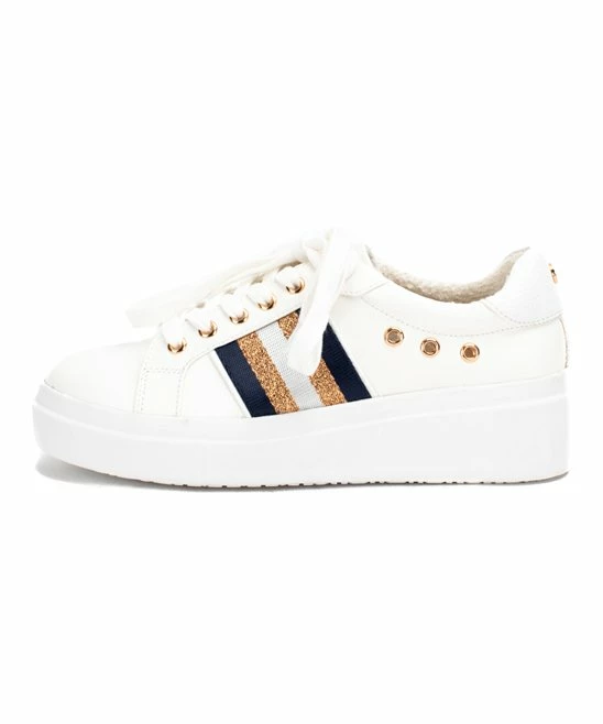 Cheapest π Yellow Box π Shoes White & Navy Emalia Glitter π Sneaker - π© Women π - Image 2