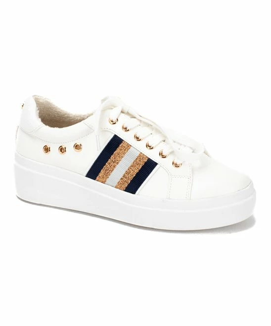 Cheapest π Yellow Box π Shoes White & Navy Emalia Glitter π Sneaker - π© Women π