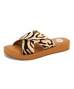 Buy π― Yellow Box π Shoes White Zebra Ansila Leather π©΄ Sandal - π© Women π