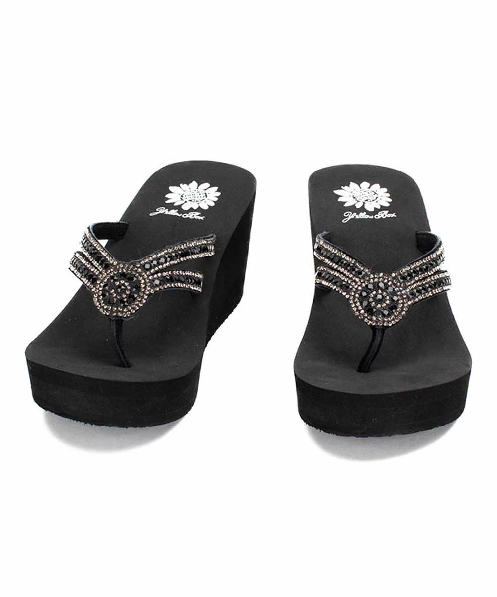 Deals π€© Yellow Box π Shoes Black Edita Wedge π©΄ Sandal - π© Women π - Image 4