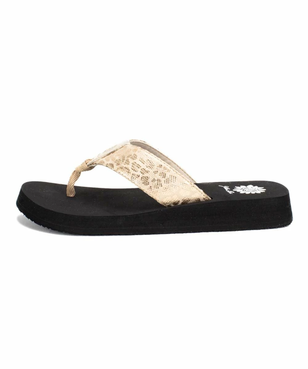 Promo π Yellow Box π Shoes Gold Snake-Embossed Fizzie π©΄ Sandal - π© Women βοΈ - Image 2