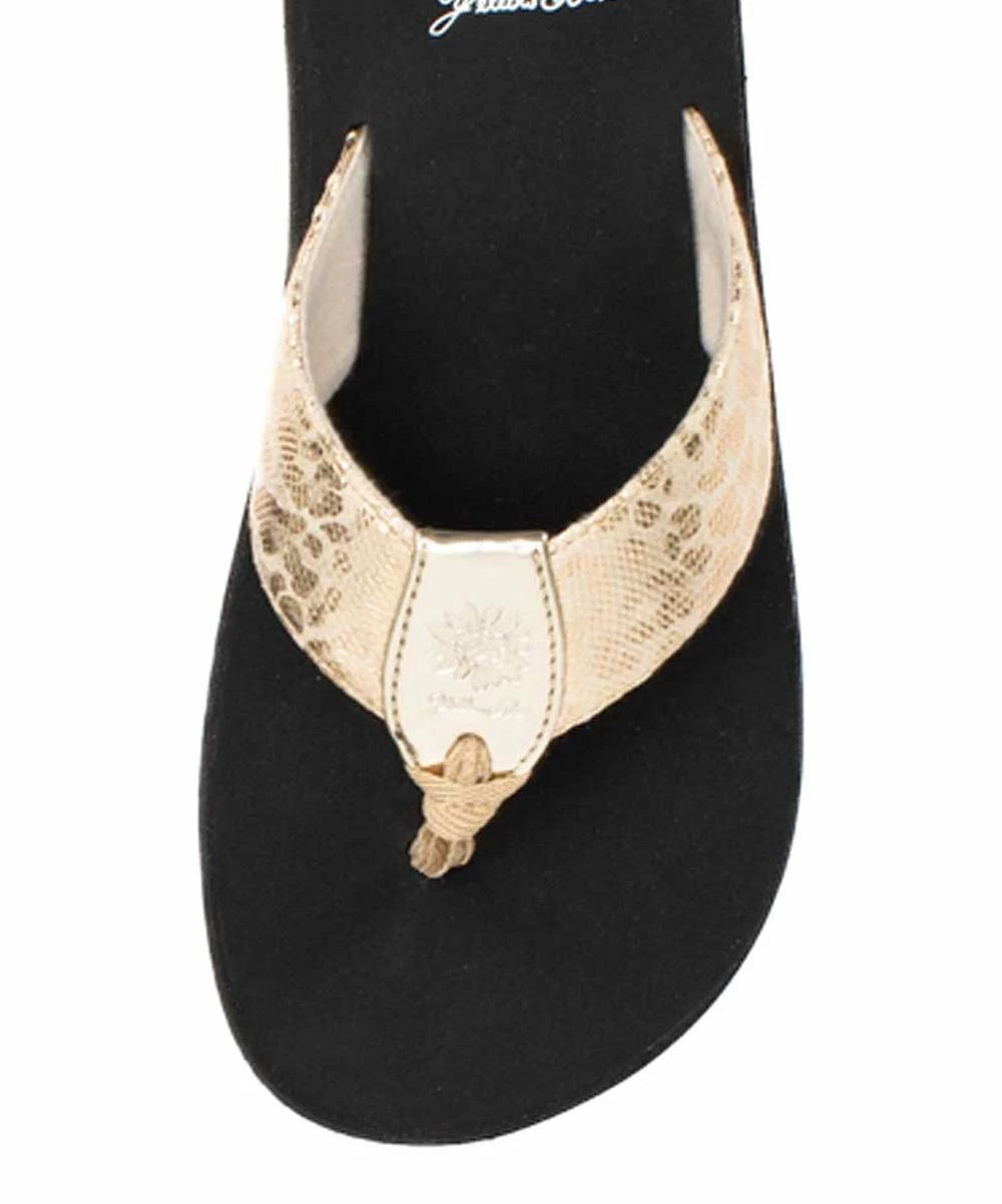 Promo π Yellow Box π Shoes Gold Snake-Embossed Fizzie π©΄ Sandal - π© Women βοΈ - Image 5