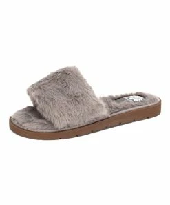Outlet βοΈ Yellow Box π Shoes Gray Fluffy Fenula π©΄ Sandal - π© Women π