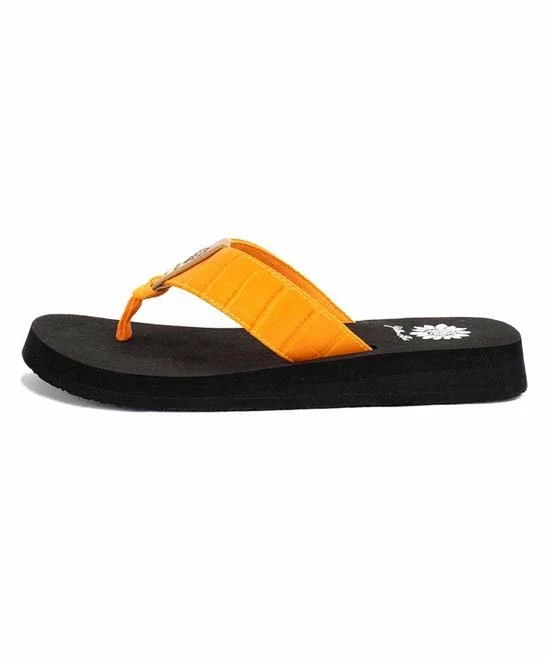 New π― Yellow Box π Shoes Orange Croc-Embossed Adula π©΄ Sandal - π© Women π - Image 2