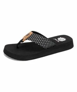 Deals 🔔 Yellow Box 👟 Shoes Black Polka Dot Ludy 🩴 Sandal - 👩 Women 😉