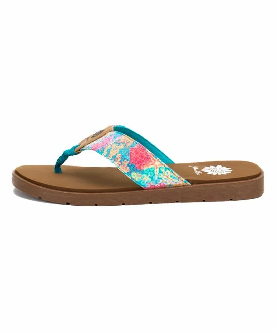 Outlet π Yellow Box π Shoes Teal Coastal Fainlty π©΄ Sandal - π© Women β - Image 2