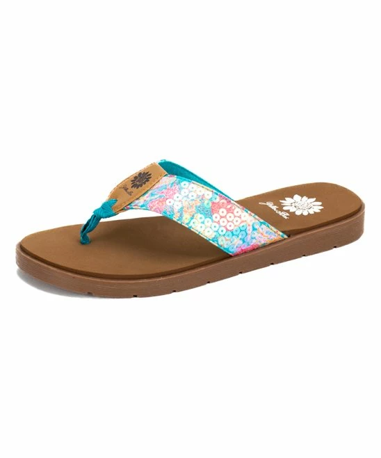 Outlet π Yellow Box π Shoes Teal Coastal Fainlty π©΄ Sandal - π© Women β