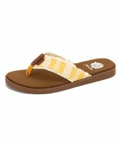 Deals 🥰 Yellow Box 👟 Shoes Marigold Stripe Ferma 🩴 Sandal - 👩 Women 🔥