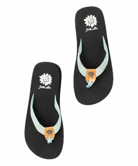 Best Sale π― Yellow Box π Shoes Light Blue & Black Fleta π©΄ Sandal - π© Women π― - Image 3