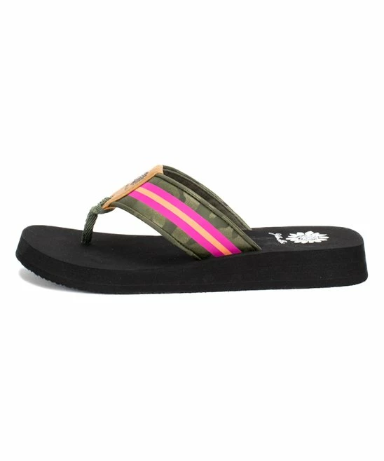 Deals β Yellow Box π Shoes Black & Pink Furnie Camo Stripe π©΄ Sandal - π© Women π - Image 2