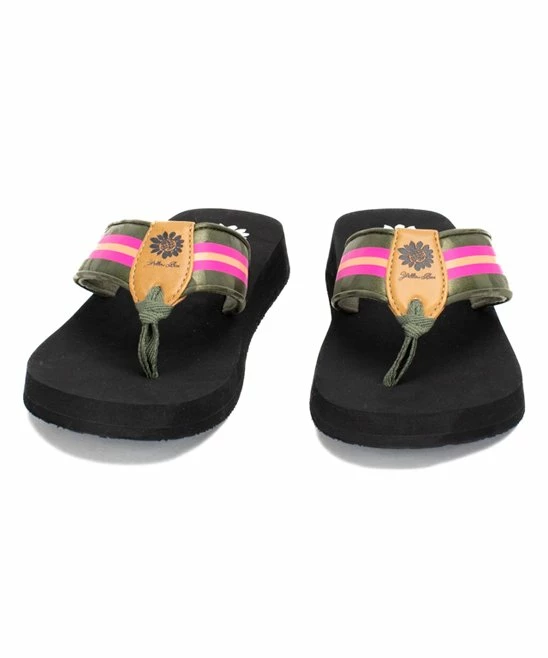 Deals β Yellow Box π Shoes Black & Pink Furnie Camo Stripe π©΄ Sandal - π© Women π - Image 4