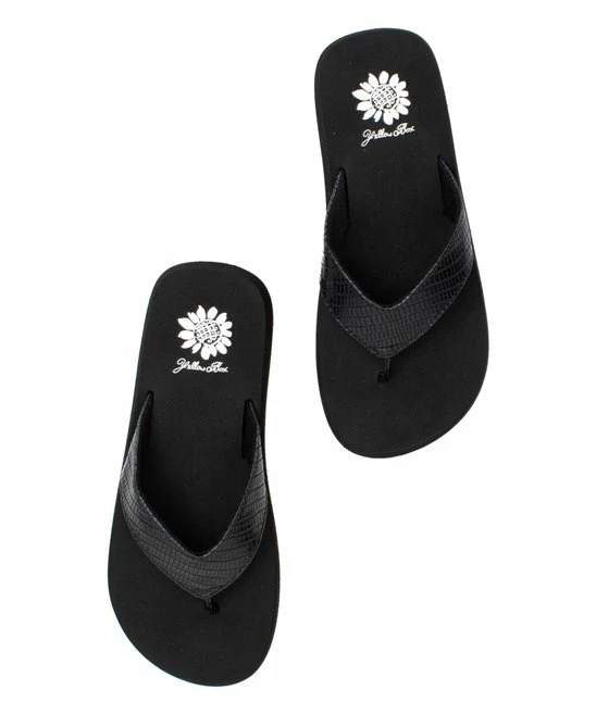 Top 10 π Yellow Box π Shoes Black Flinn Croc-Embossed π©΄ Sandal - π© Women π - Image 3