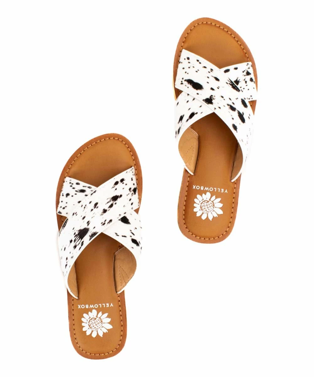 Deals π Yellow Box π Shoes Black & White Ansila Leather π©΄ Sandal - π© Women π - Image 3