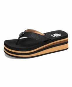 Discount π Yellow Box π Shoes Black Stripe Floral Kaija π©΄ Sandal - π© Women π
