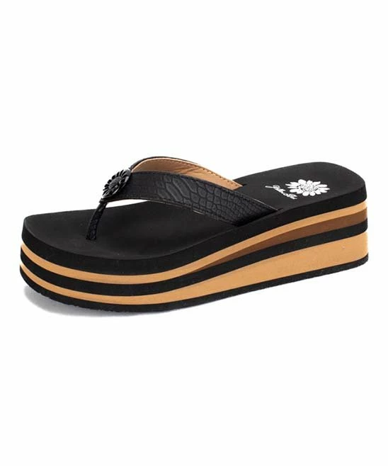 Discount π Yellow Box π Shoes Black Stripe Floral Kaija π©΄ Sandal - π© Women π