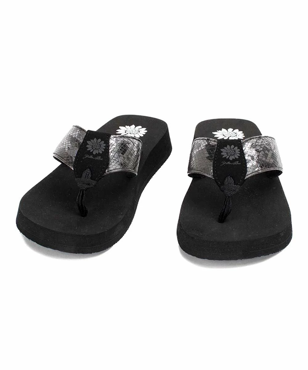 Hot Sale π Yellow Box π Shoes Charcoal Snake-Embossed Freja π©΄ Sandal - π© Women β¨ - Image 2