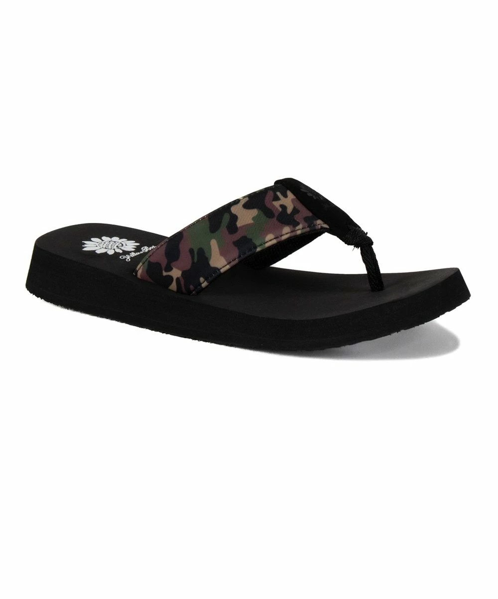 Discount βοΈ Yellow Box π Shoes Green & Black Camo Filomena π©΄ Sandal - π© Women π₯°
