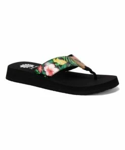 Hot Sale 🌟 Yellow Box 👟 Shoes Black Floral Gianna 🩴 Sandal - 👩 Women 💯